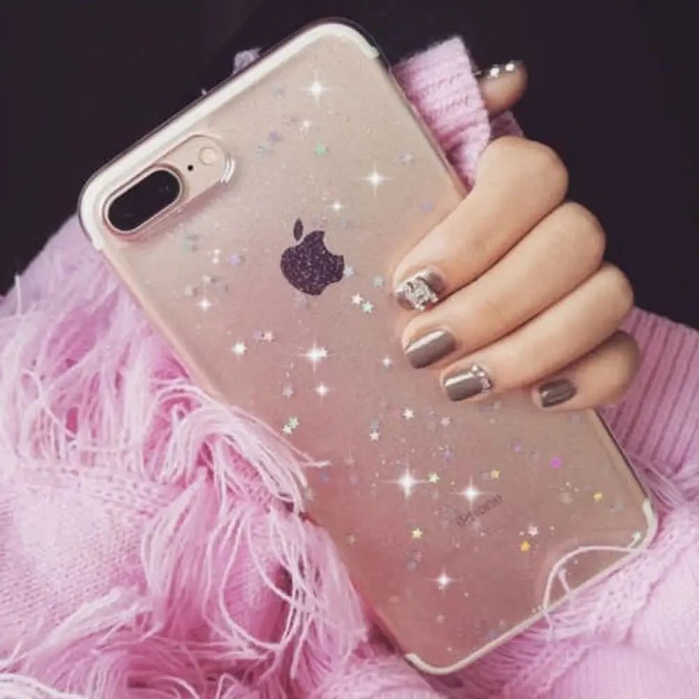 

L-FADNUT Cute Clear Star Glitter Phone Case For HUAWEI Mate 20 Pro P20 Lite P30 Gel Skin Ultra Slim Protective Back Shell Cover