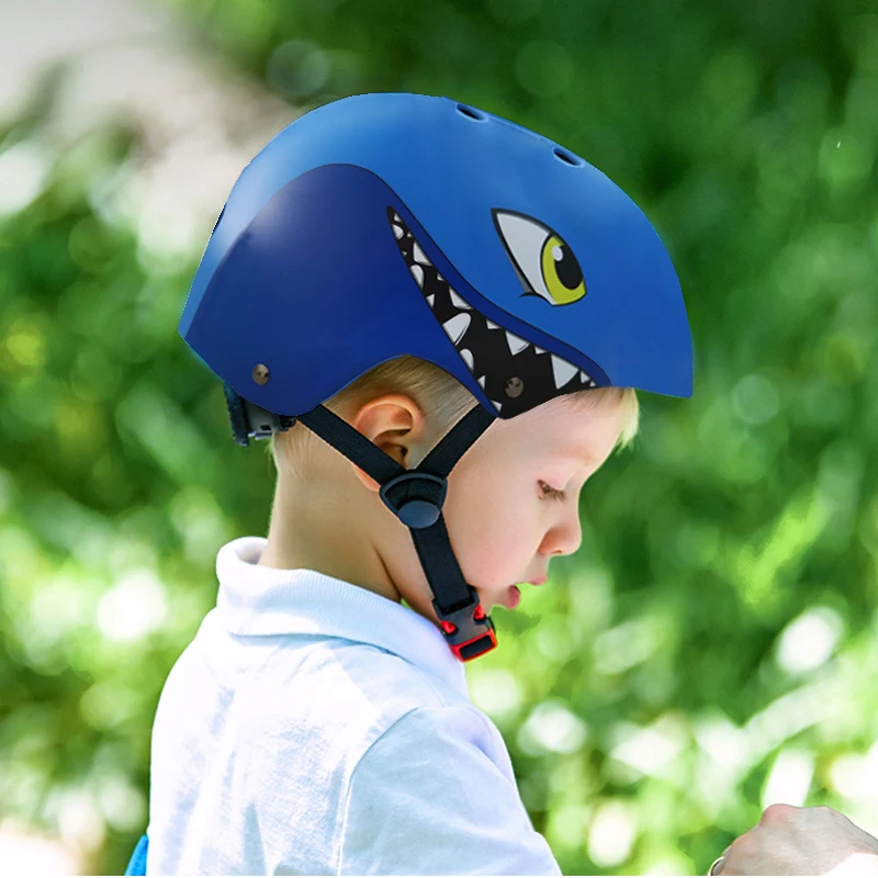 Casco de bicicleta para niños ajustable diseño de dinosaurio niños varios deportes para niñas