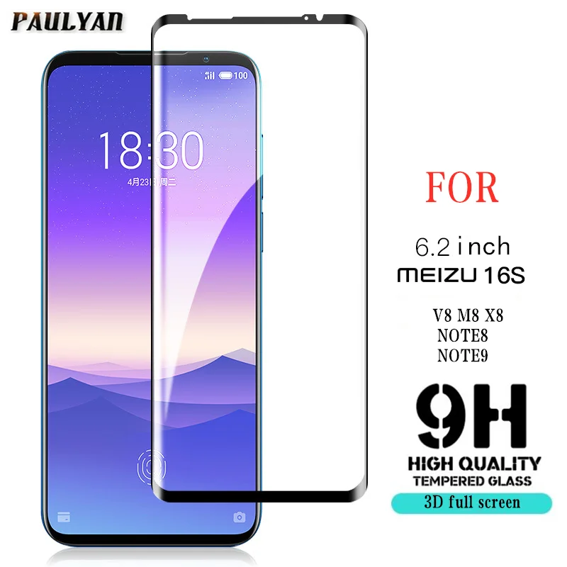 Для Meizu M8 X8 V8 закаленное стекло для 16S 16X M8C NOTE8 полное покрытие 9H Защитная пленка