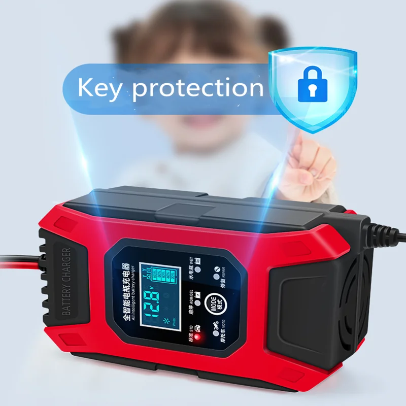 

12V 6A автомобиля Батарея Зарядное устройство для ремонта на открытом воздухе личный автомобиль полный автоматический импульс Запчасти украшения для свинцово-кислотный Батарея