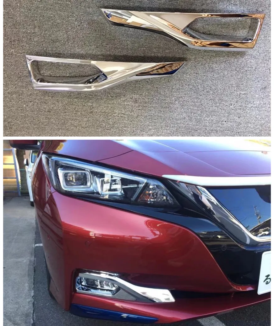

Подходит для 2018 Nissan Leaf Car Front Fog светильник Cover Trim ABS Car Styling Sticker