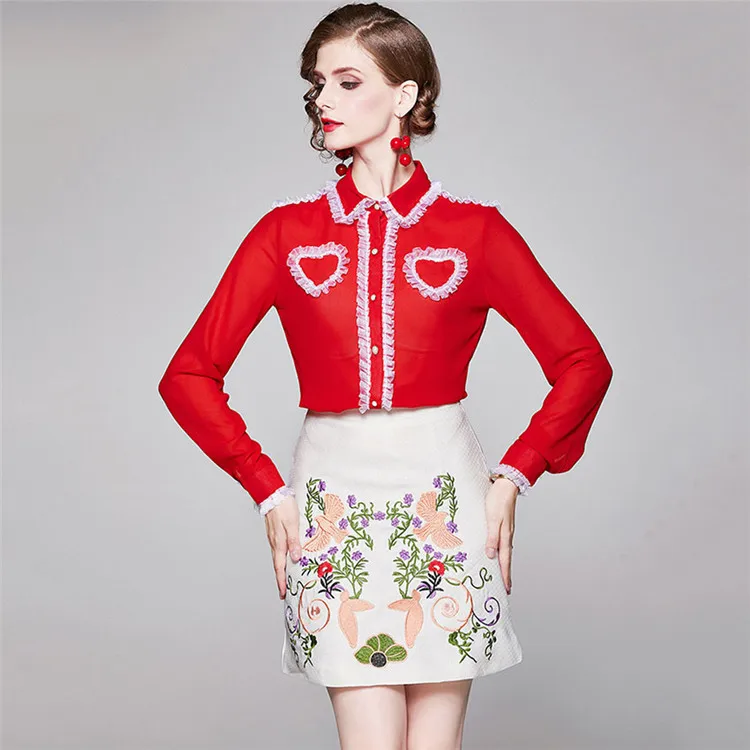 Дизайнерские Blusas Mujer De Moda элегантные блузки женские топы и блузы женские офисные рубашки Блузы OL Camisas Mujer - Цвет: red