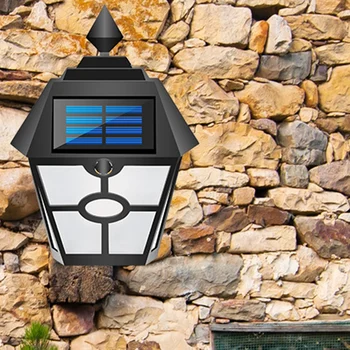 

Retro Hex Led Flame Lamp Solar Energy Waterproof Ip65 Courtyard Garden Outdoor Landscape Wall Light Night Light