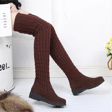 Новинка; модные пикантные женские сапоги до колена; сезон осень-зима; облегающие эластичные сапоги для верховой езды; пикантные эластичные высокие сапоги на платформе для девушек