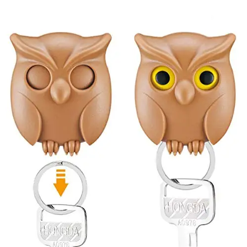 

2PC 2020 Home Decor Magnetic Keychains Black Night Owl Attraction Key Hook Magnetic Wall Key Holder Magnets Keep Keychains