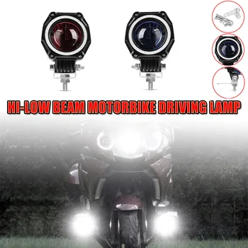 

35W 9-30V LED Work Light Red & Blue Hi-low Beam Motorbike Driving Lamp Motorcycle Spot Head Light
