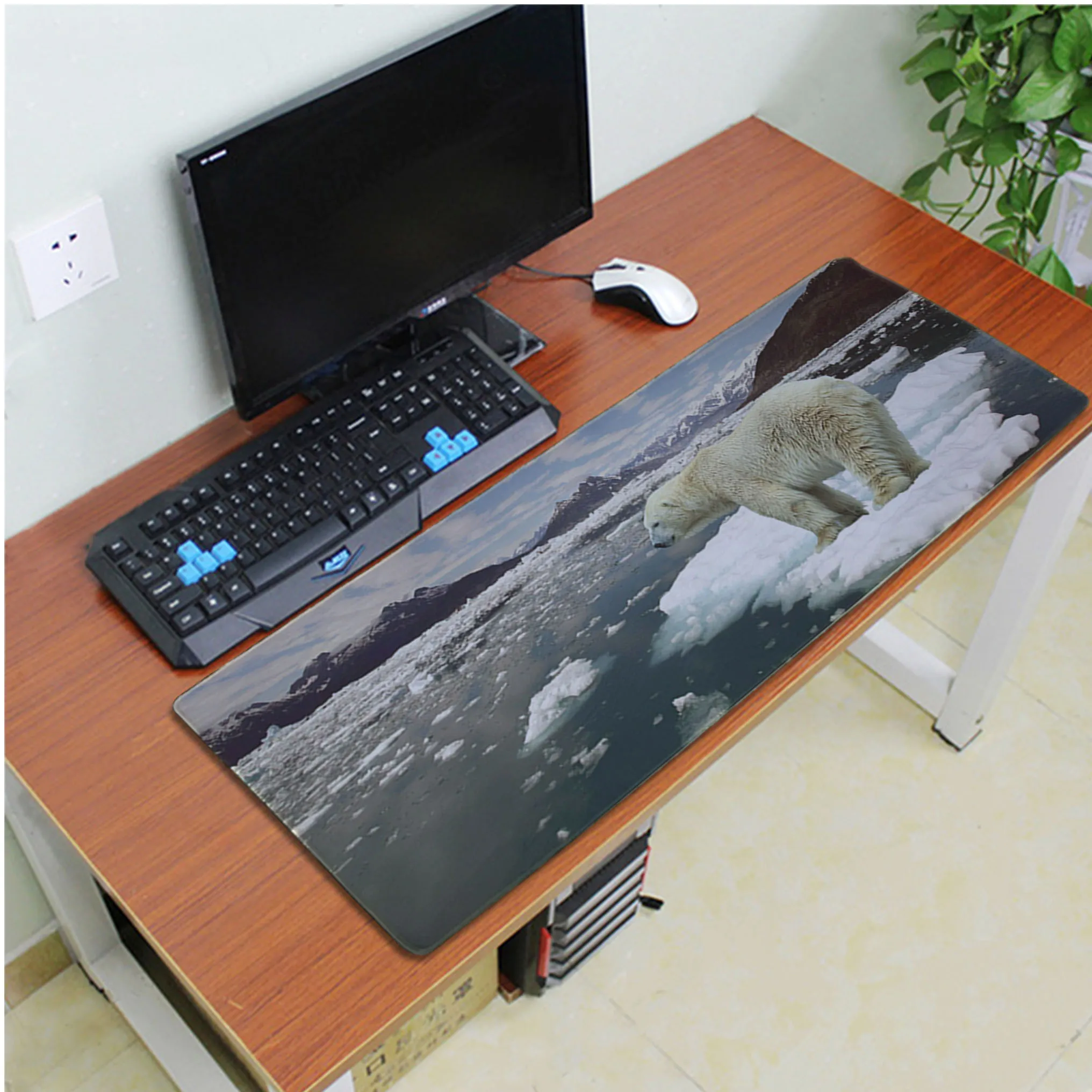 Lock Edge 30x80cm MaiYaCa простой дизайн полярный медведь геймерская игра коврики резиновый коврик для компьютерной мыши ПК игровой коврик для мыши - Цвет: Lock Edge 30x80cm