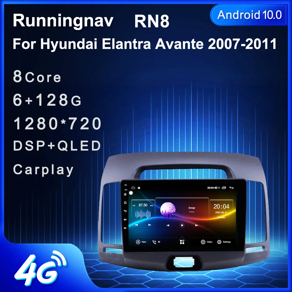

Мультимедийный проигрыватель для Hyundai Elantra 2004-2010, 4G LTE Android 10,1, DVD-плеер, навигация, GPS радио