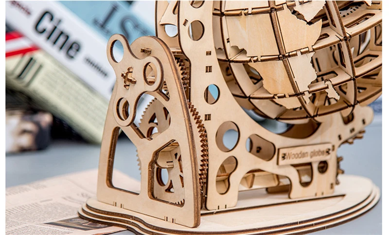 DIY 3D деревянная головоломка Глобус Модель Строительный набор детские игрушки для детей умные игры деревянная головоломка коробка Oyuncak украшение комнаты подарок