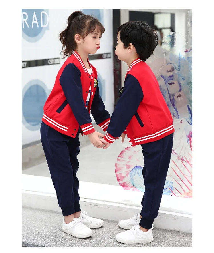 Young STUDENT'S School Uniform Autumn And Winter New Style Cotton Baseball Sports Clothing Kindergarten Suit Spring And Aut