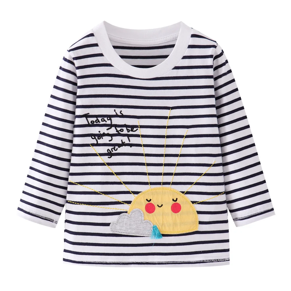 Jumping meter/футболка для мальчиков; одежда для маленьких мальчиков; Детские футболки с рисунком погрузчика; топы с длинными рукавами для маленьких мальчиков; брендовая футболка для мальчиков - Цвет: 5446 gray