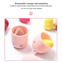 Портативный мягкий силиконовый косметический спонж для пудры KittenBlender держатель губка для макияжа сушка яиц Чехол косметический блендер губка держатель