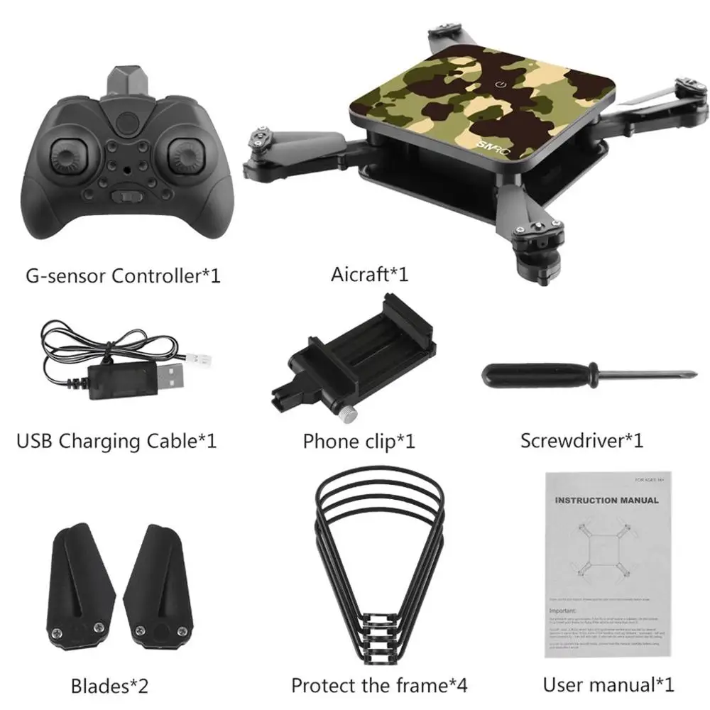 SMRC S1 мини Радиоуправляемый Дрон с hd wifi камерой Карманный селфи 2.0MP WiFi FPV в режиме реального времени складной вертолет для рождественских игрушек подарок для мальчика ti - Цвет: camouflage without C