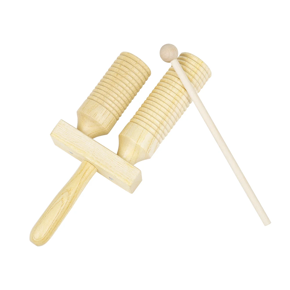 Kids Wooden Guiro Music Toy Double Sound Tube for Baby Kid Child Early Educational Toy Percussion Musical Instrument Rhythm Toys
