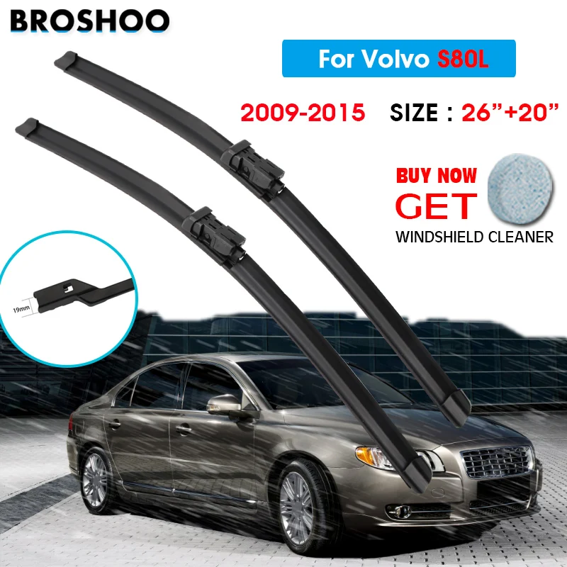 

Car Wiper Blade For Volvo S80L 26"+20" 2009-2015 Auto Windscreen Windshield Wipers Blades Window Wash Fit Push Button Arm