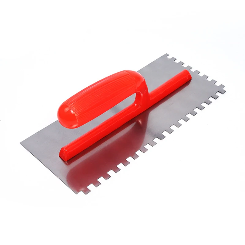 Stainless Cement Flaten Trowel with Notch Tiling Notched Trowel Square Notch with Handle for Wall Floor Tile Grout WWO66
