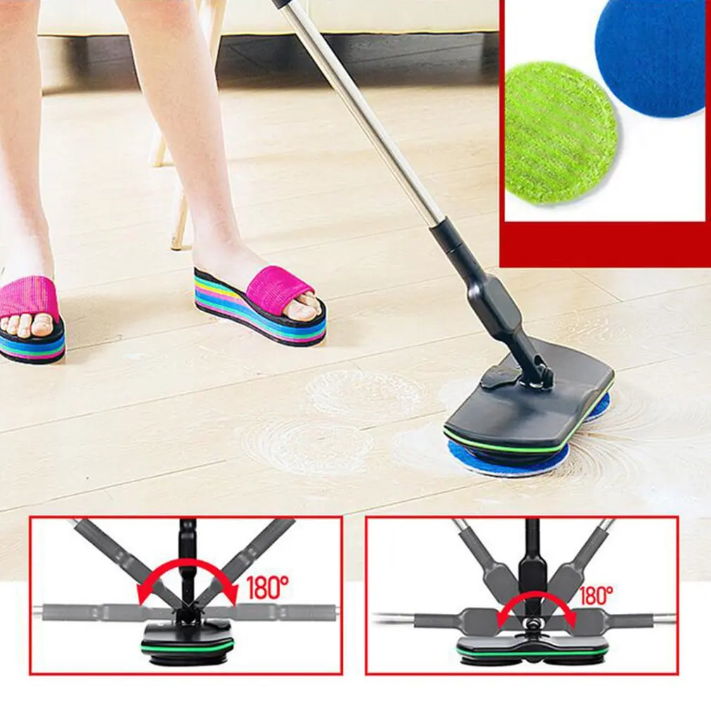 Household Wireless Electric Hand Push Sweeper Microfiber Automatic Mop Machine Rechargeable Cleaning Pad Home Floor Clean Tool