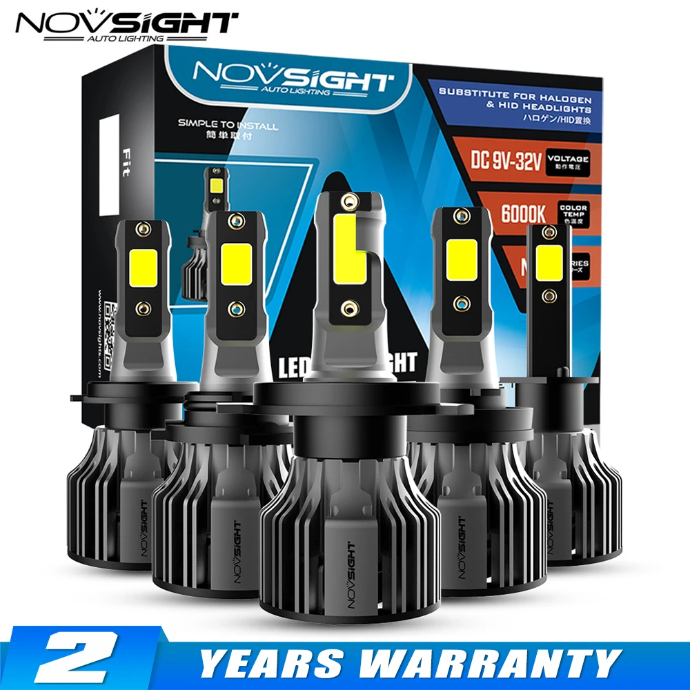 Светодиодные Автомобильные лампы NOVSIGHT головные Led H7 H11 H8 H9 H1 H3 H4 9005 9006 9012 9007 72 Вт