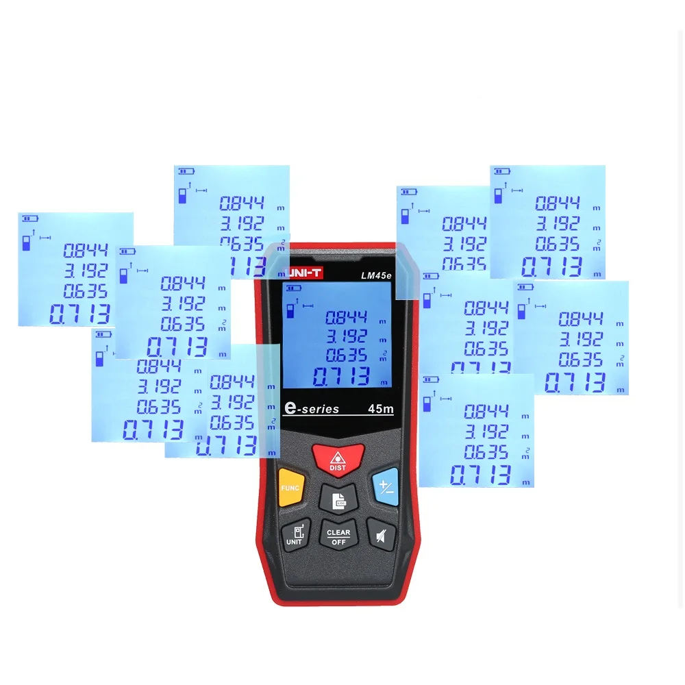 UNI-T LM45e Laser Distance Meter Handheld Mini Laser Rangefinder Digital LCD Tape Range Finder Diastimeter UNI-T LM45e Laser Distance Meter Handheld Mini Laser Rangefinder Digital LCD Tape Range Finder Diastimeter