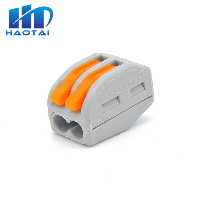 

10pcs 222-412 PCT-212 PCT212 Universal Compact Wire Wiring Connector 2 pin Conductor Terminal Block With Lever 0.08-2.5mm2