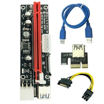 

60cm PCI-E extender PCI Express Riser Card 1x to 16x USB 3.0 SATA to 4Pin IDE Molex Adapter for Mining Bitcion Miner