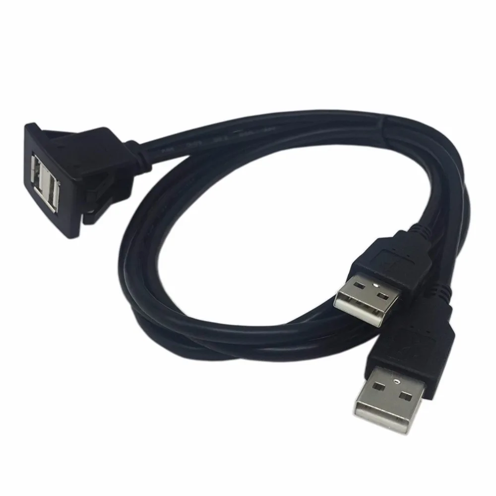 Catuo USB2.0 флеш-кабель 1 м/2 м двойной/один usb-порт расширение флеш-панели кабель для монтажа на панели для машины, лодки, мотоцикла