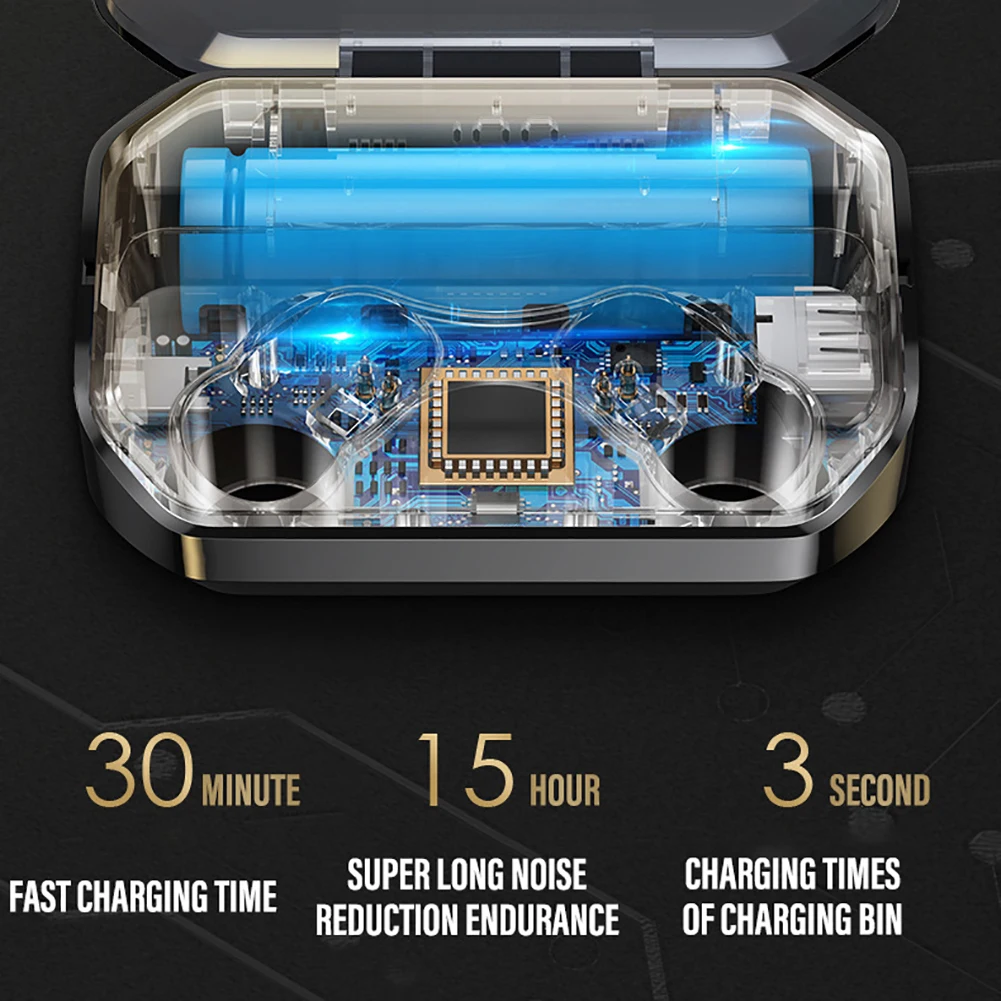 TWS Fingerprint Touch Wireless Headphones Bluetooth V5 0 3D Stereo Dual Mic Noise cancelling earphones