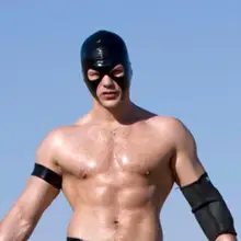 Facaily новая лакированная кожа черная маска Крышка пиратский головной убор игра голова Маска