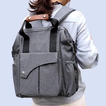 

Baby bag with hook mom's stroller bag baby diaper storage bag backpack dressing bag with key ring large maternity mummy bag