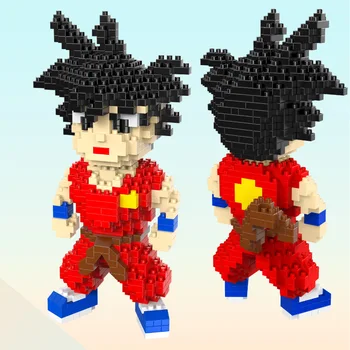 

689pcs+ HC5022 Diamond Blocks Goku 15cm Japan Anime Mirco 3D Model Dragon Ball Series Mini Bricks Figures Toys with Bricks