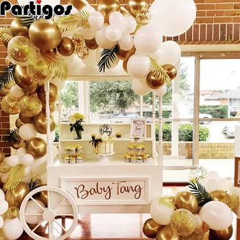 

62pcs/lot Gold Balloon Arch Kit White Gold Latex Garland Balloons Baby Shower Supplies Backdrop Wedding Party Decoration