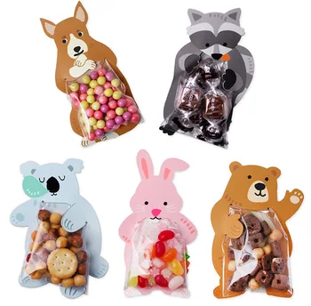 

10pcs/Set Easter Cartoon Rabbit Card Candy Packaging Transparent Plastic Bag