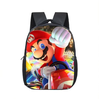 

13 Inch Mario Bros Sonic Kindergarten Infantile Small Backpack for Kids Baby Cartoon School Bags Children Gift