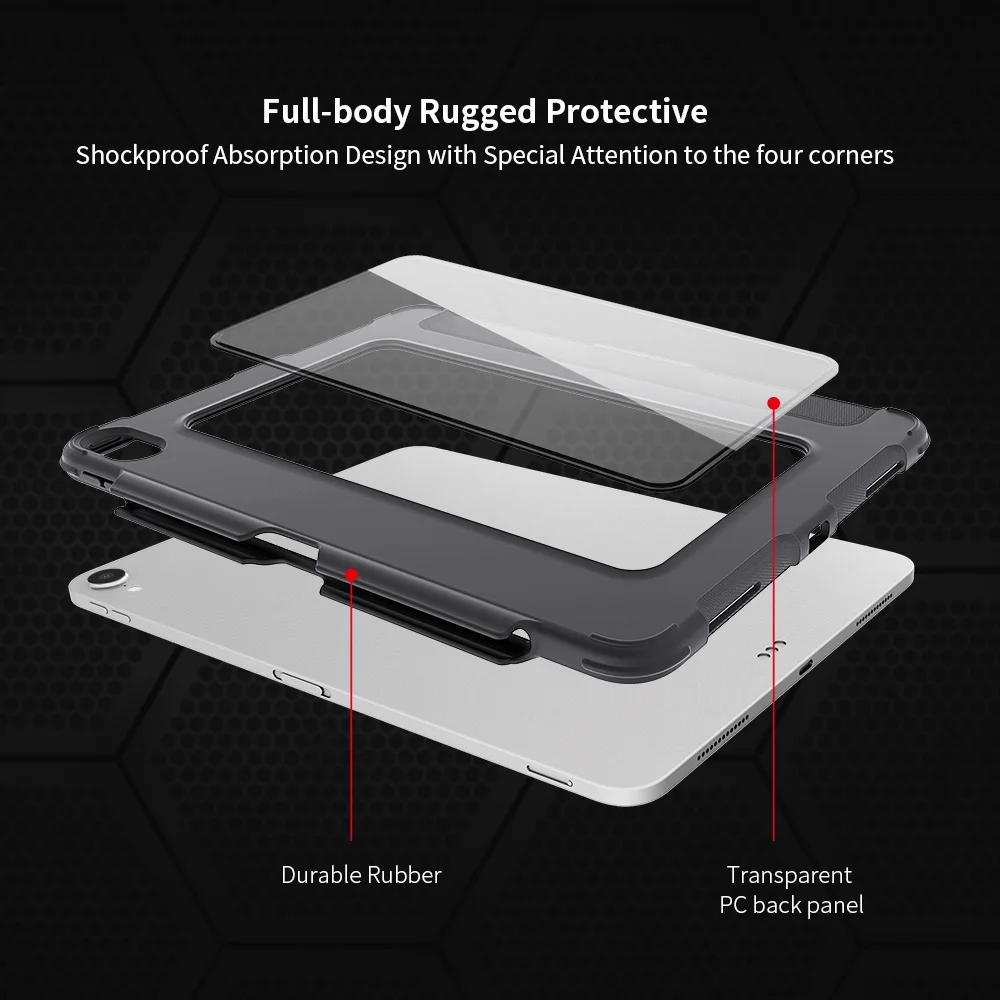 Защитный противоударный чехол s для iPad Pro 11 чехол с карандашом мягкая резина+ акриловая задняя крышка для iPad Pro 12,9 Funda Shell