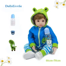 Bebe 46 см Reborn Baby куклы Мягкие силиконовые тела детей boneca девочка или мальчик модные игрушки рождественские подарки