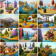 RUOPOTY Painting By Numbers Colorful Scenery DIY Room Wall Art Pictures By Number Scenery For Adults Home Decoration