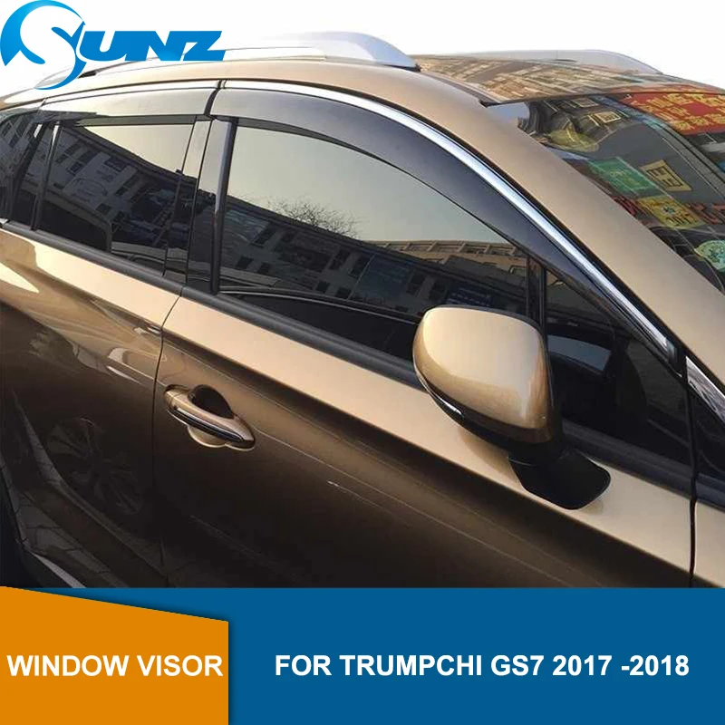 

Smoke Side Window Deflector For TRUMPCHI GS7 2017 2018 Window Shield Cover Window Visor Vent Shade Sun Rain Deflector Guard SUNZ