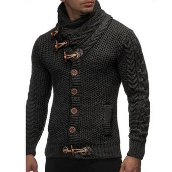 

Winter Sweater Men Vintage Cardigan Sweater Coat Pull Homme Solid Sweaters Casual Warm Knitting Jumper Sweater Button Pullovers