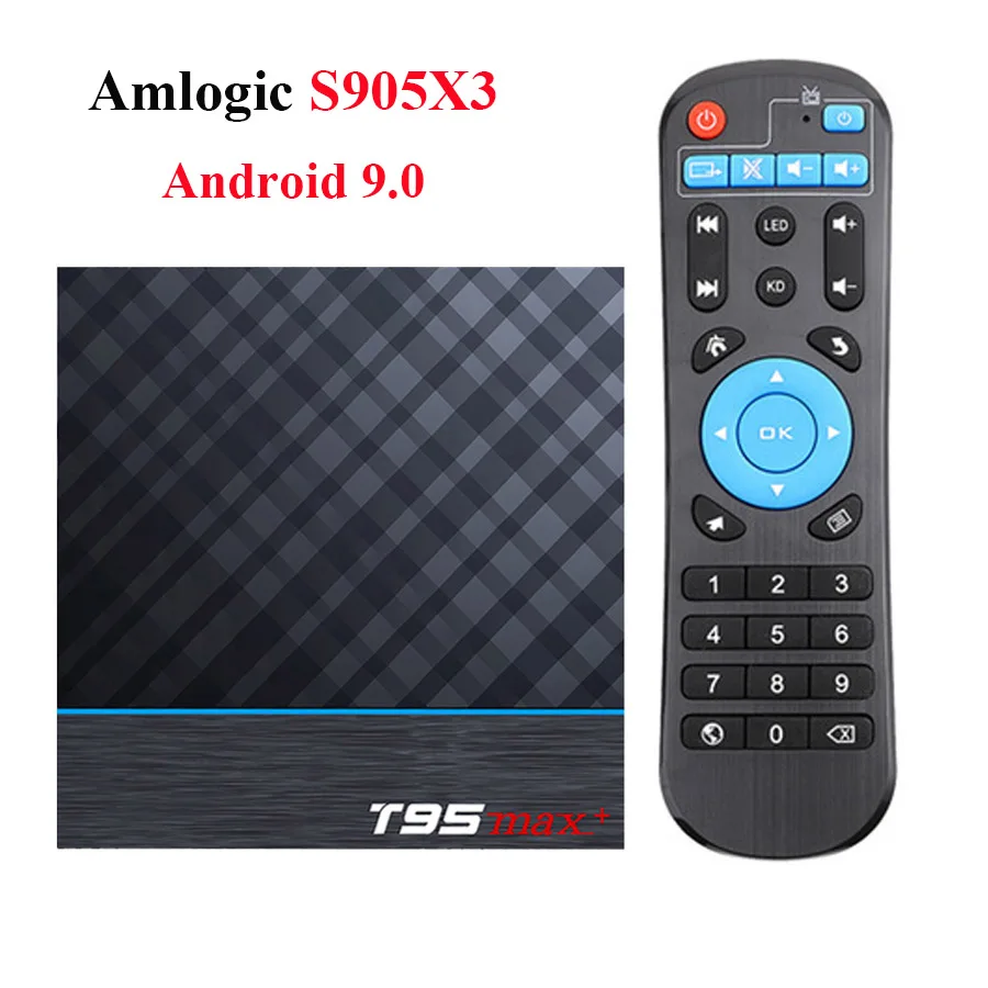 T95 MAX Plus Android tv Box Android 9,0 Amlogic S905X3 Smart tv Box 4K Android Box T95 MAX четырехъядерный 2,4G& 5G Wifi медиаплеер