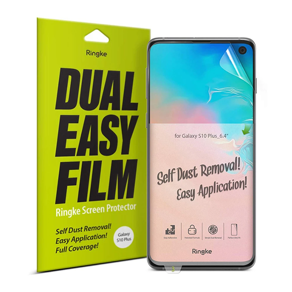 Ringke экран протектор двойной легко пленка для Galaxy S10 плюс высокое разрешение легкое применение плёнки [2 шт]