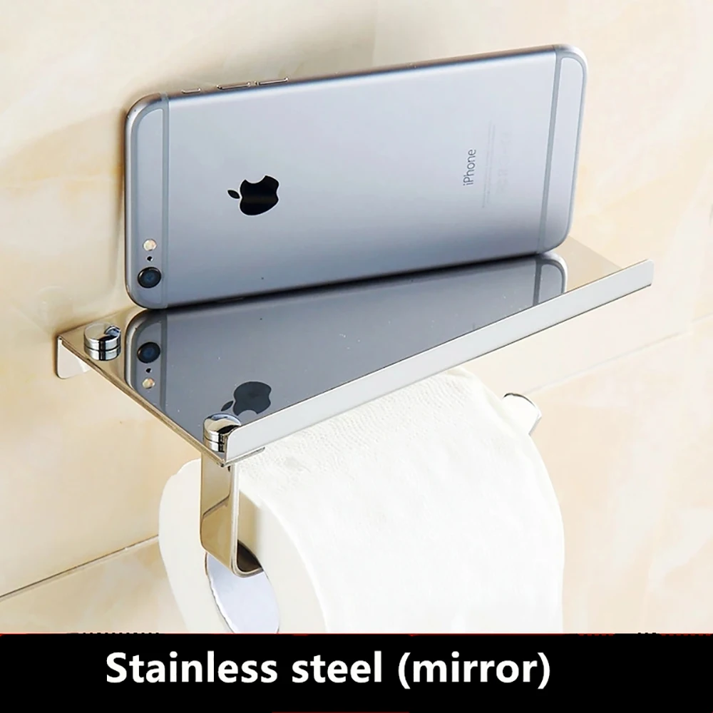 Normal Mirror Color Полированный держатель для туалетной бумаги 304 из нержавеющей стали держатель для салфеток для мобильного телефона для ванной комнаты держатель для бумаги настенное крепление продукт для ванной комнаты - Цвет: Normal Mirror Color