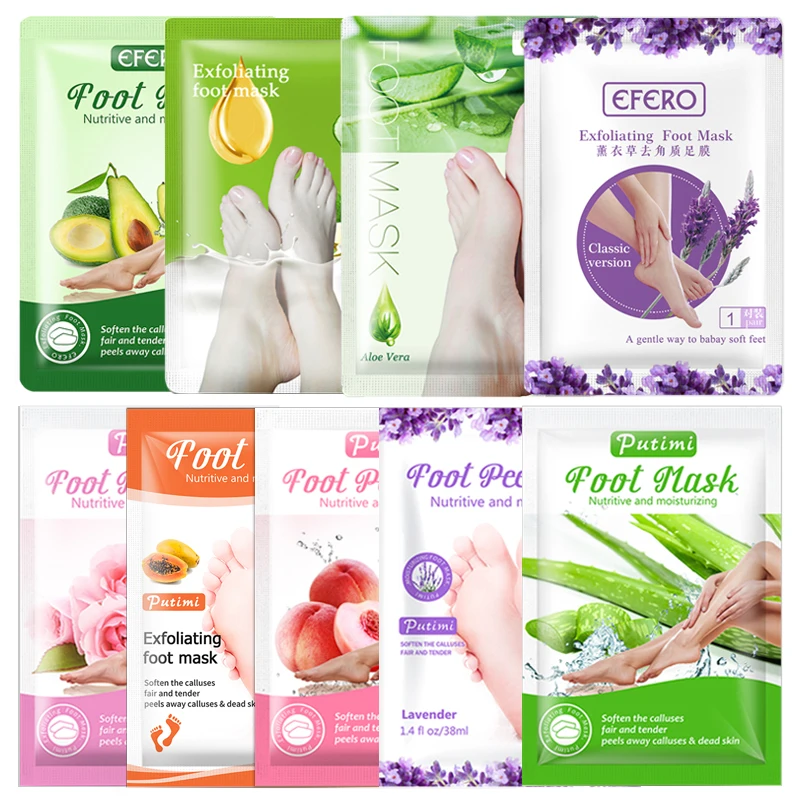 

9pairs Feet Peeling Mask Exfoliating Foot Mask for Legs Soft Heel Feet Masks Whitening Foot Patch Peel Socks for Pedicure Socks