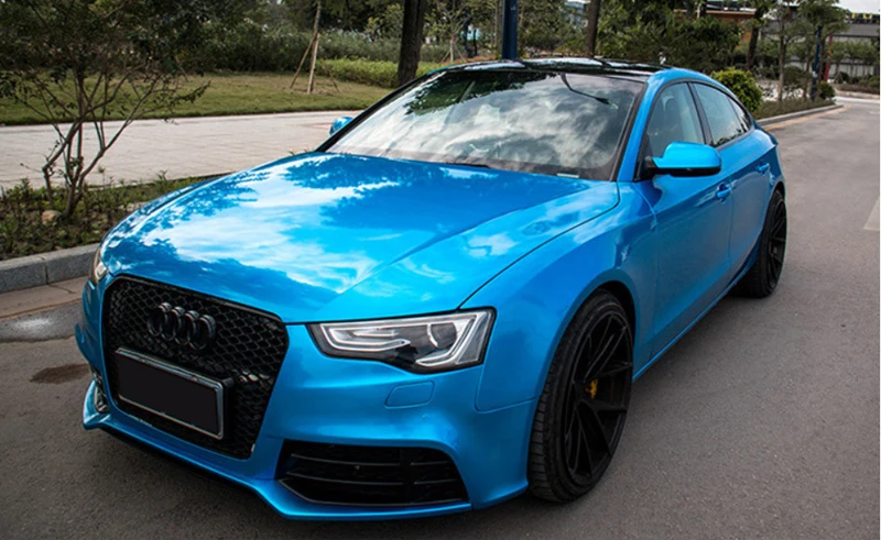 Gloss Metallic Blue Vinyl Film Wrap-5