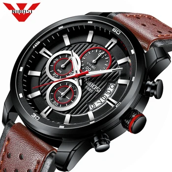 

NIBOSI Watch Men Luxury Brand Men Analog Leather Sports Watches Men's Army Military Watch Man Quartz Clock Relogio Masculino