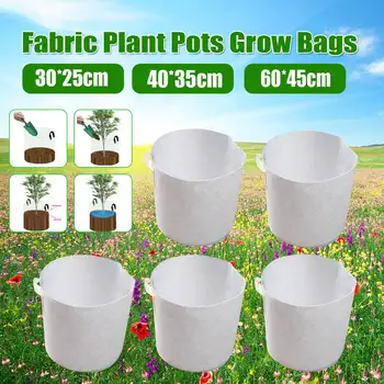 

5pcs Round Non-Woven Nursery Bags High Quality Eco-Friendly Plant Growing Bags Multiple Sizes Available Seeding Bags