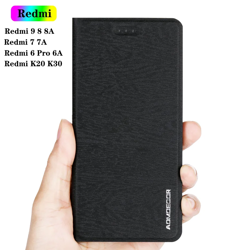 Кожаный флип чехол для Xiaomi Redmi 9C NFC 8A 8 9 9A 7 7A 6A 6 Pro K20 K30 мобильный телефон бумажник