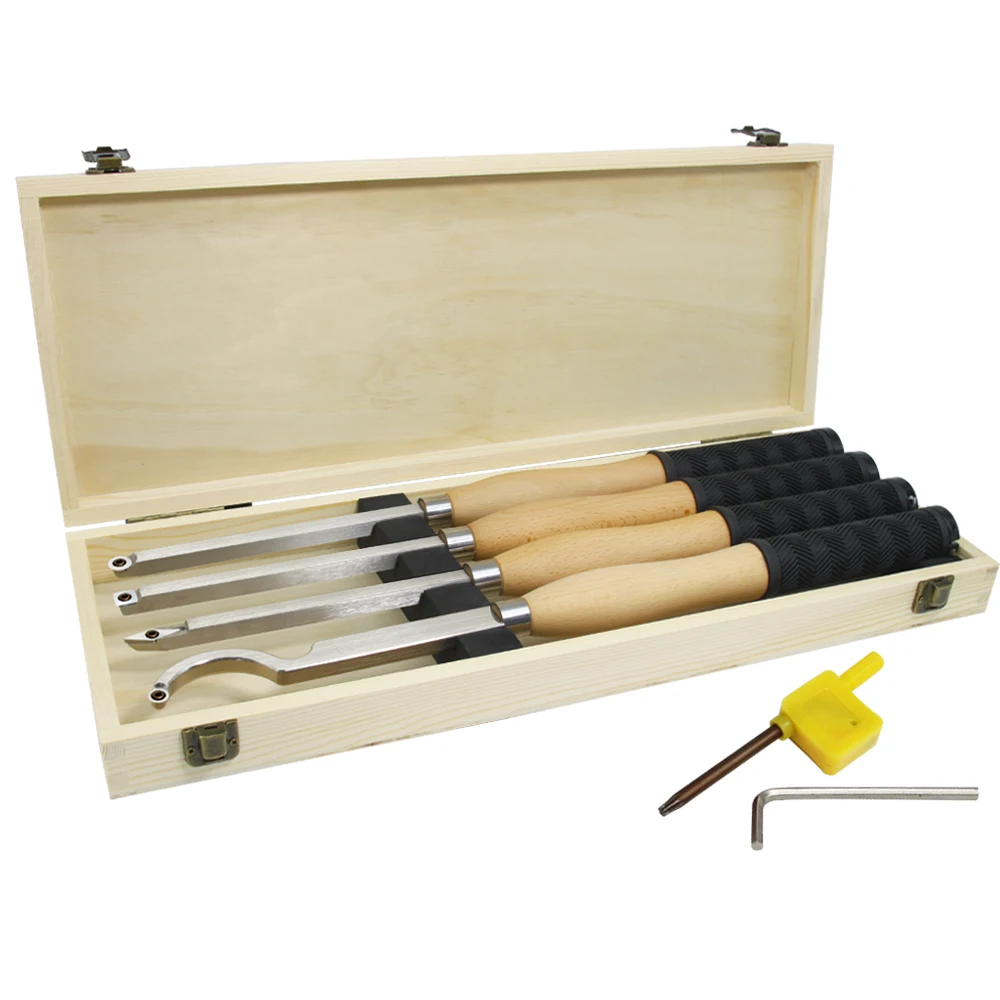 4pcs Woodturning Chisel Tool Set Wood Lathe Turning Accessories with