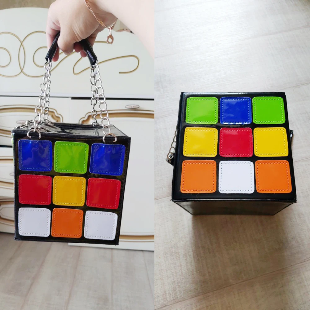 Модная Повседневная красочная сумка из искусственной кожи с надписью Love Cube, кошелек для телефона Ptgirl, небольшие сумки с откидными ящиками, Новое поступление