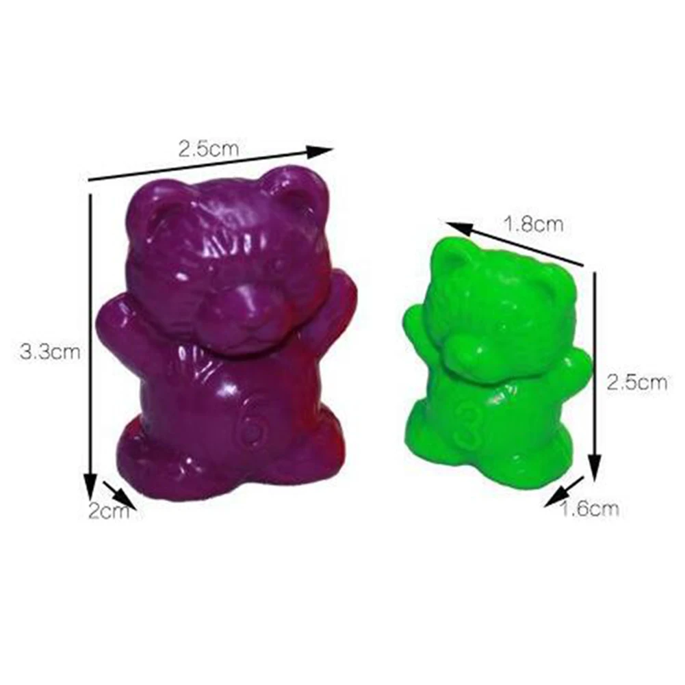  60Pcs Colorful Bear Shape Counters Toy Counting Numbers Classroom Teaching Aids gift for children - 4000153292807