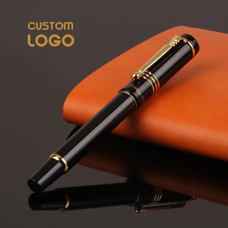 Пользовательский логотип, металлическая перьевая ручка, роскошная офисная деловая, приятная на ощупь красная ручка для письма школьника, персонализированная подарочная ручка